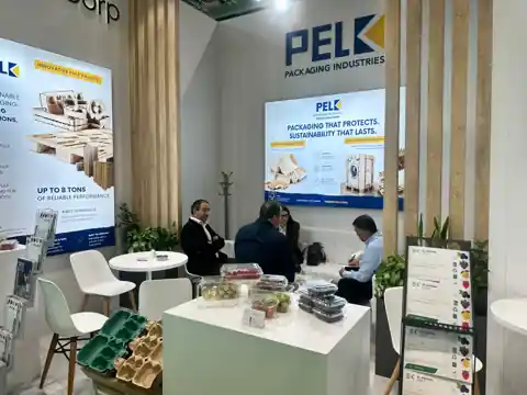 PELK moulded-pulp packaging display at Fruit Attraction Madrid 2026